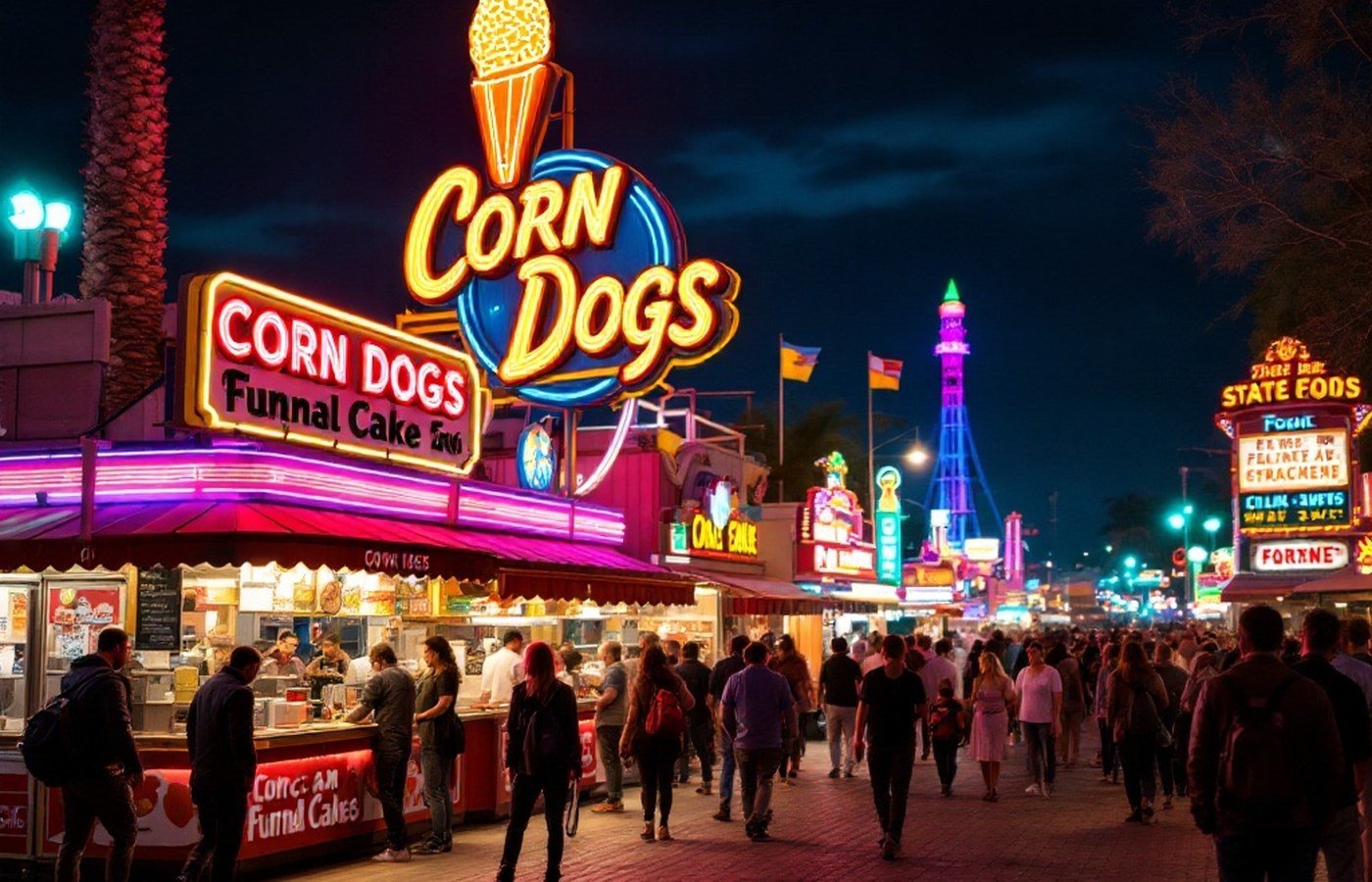 Fair food stalls at the Arizona State Fair
