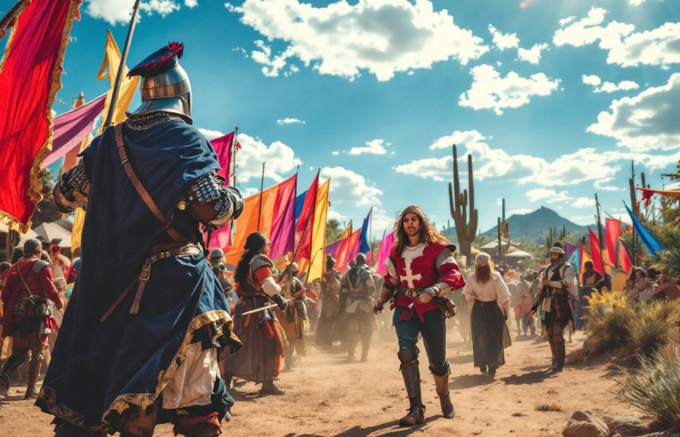 Costumed performers at a Renaissance festival