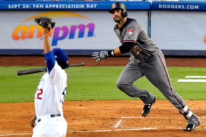 JD Martinez going for a home run.